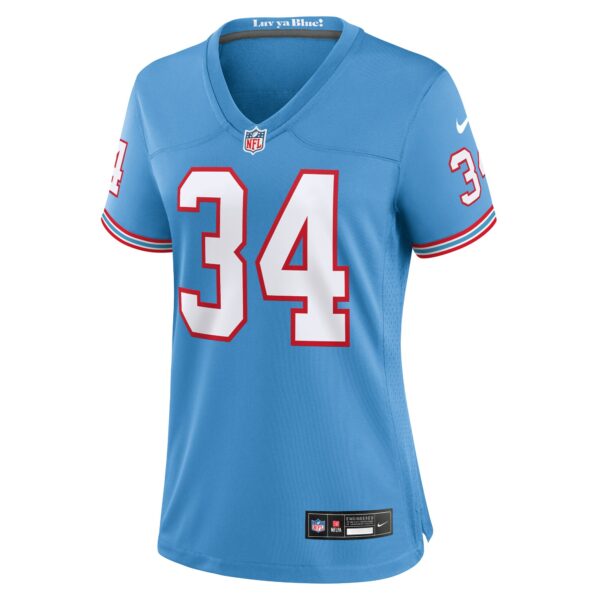 Women’s Tennessee Titans Earl Campbell Nike Light Blue Oilers Throwback Retired Player Game Jersey