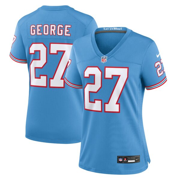 Women’s Tennessee Titans Eddie George Nike Light Blue Oilers Throwback Retired Player Game Jersey