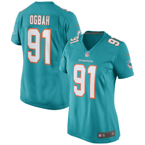 Women’s Miami Dolphins Emmanuel Ogbah Nike Aqua Game Jersey