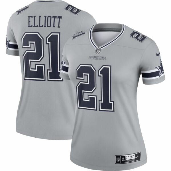 Women’s Dallas Cowboys Ezekiel Elliott Nike Gray Inverted Legend Jersey