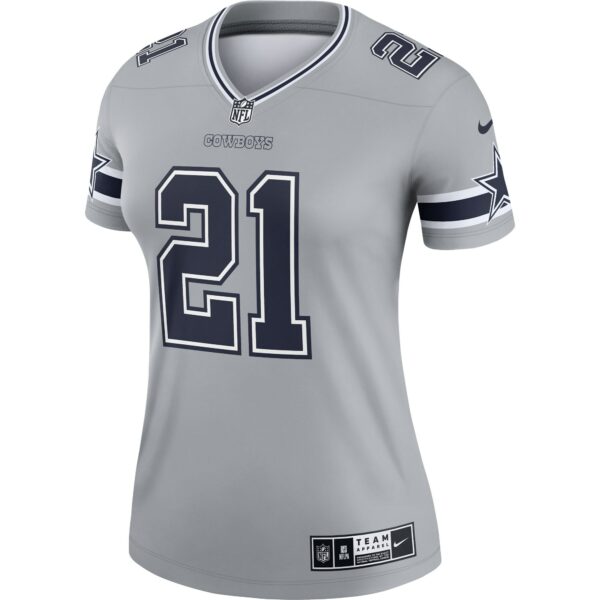 Women’s Dallas Cowboys Ezekiel Elliott Nike Gray Inverted Legend Jersey