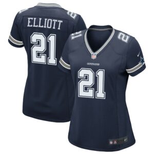 Women's Dallas Cowboys Ezekiel Elliott Nike Navy Game Team Jersey