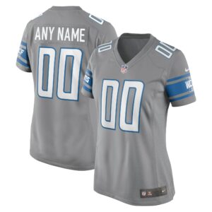 Women's Detroit Lions Nike Gray Alternate Custom Game Jersey