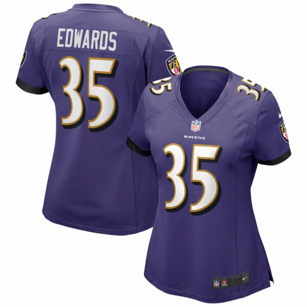 Women’s Baltimore Ravens Gus Edwards Nike Purple Game Jersey