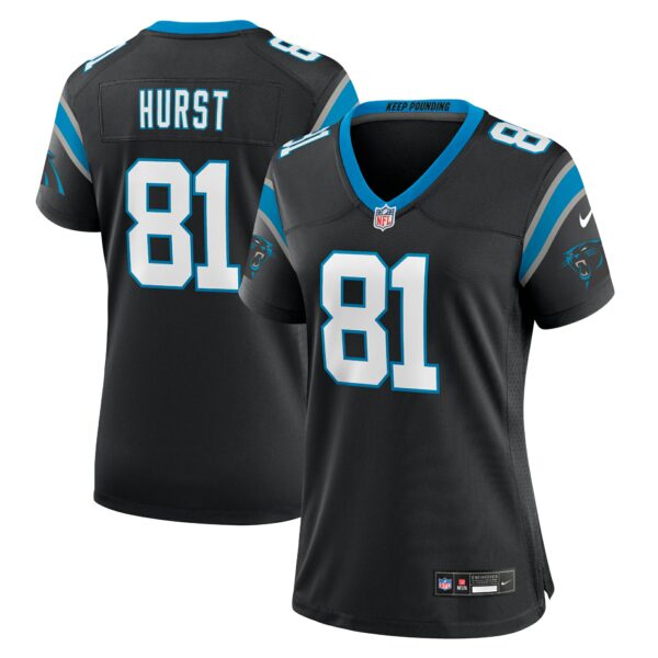 Women’s Carolina Panthers Hayden Hurst Nike Black Team Game Jersey