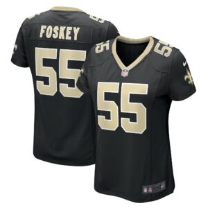 Women's New Orleans Saints Isaiah Foskey Nike Black Team Game Jersey