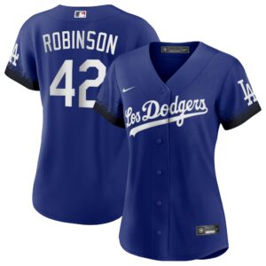 Women's Los Angeles Dodgers Jackie Robinson Nike Royal City Connect Replica Player Jersey