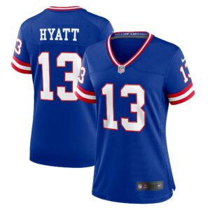 Women's New York Giants Jalin Hyatt Nike Royal Team Game Jersey