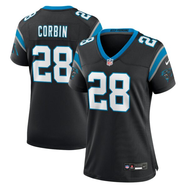 Women’s Carolina Panthers Jashaun Corbin Nike Black Team Game Jersey