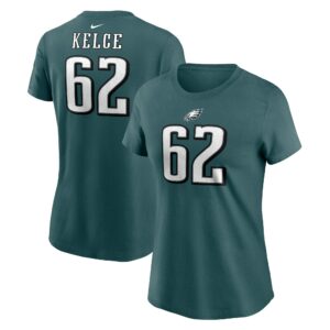 Women's Philadelphia Eagles Jason Kelce Nike Midnight Green Player Name & Number T-Shirt