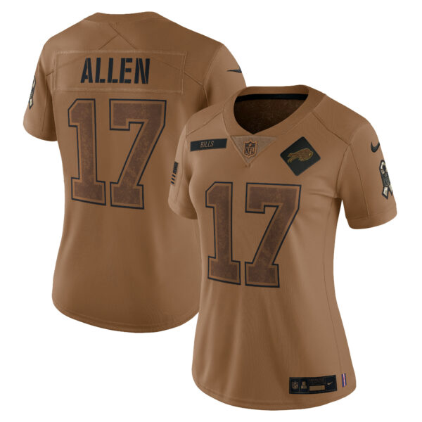 Women’s Buffalo Bills Josh Allen Nike Brown 2023 Salute To Service Limited Jersey