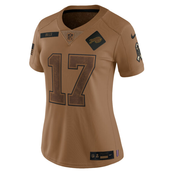 Women’s Buffalo Bills Josh Allen Nike Brown 2023 Salute To Service Limited Jersey