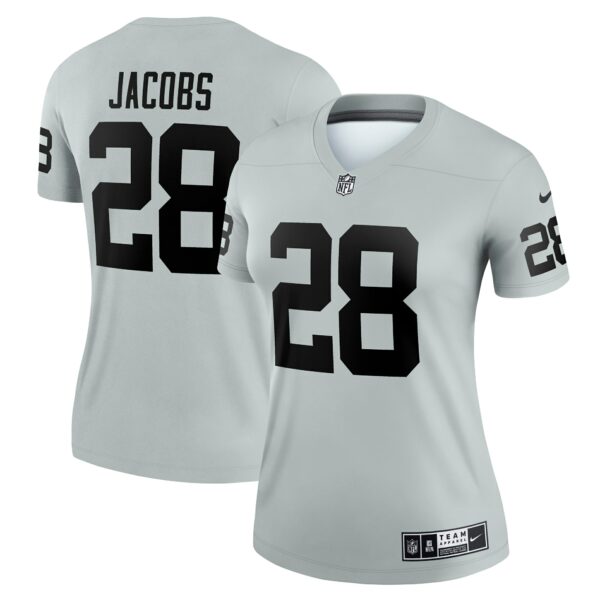 Women’s Las Vegas Raiders Josh Jacobs Nike Silver Inverted Legend Jersey