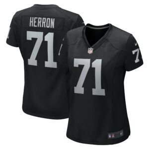 Women's Las Vegas Raiders Justin Herron Nike Black Team Game Jersey