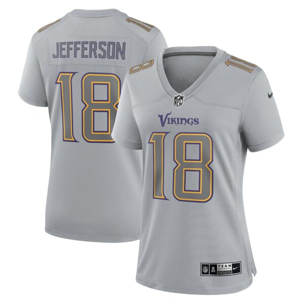 Women’s Minnesota Vikings Justin Jefferson Nike Gray Atmosphere Fashion Game Jersey