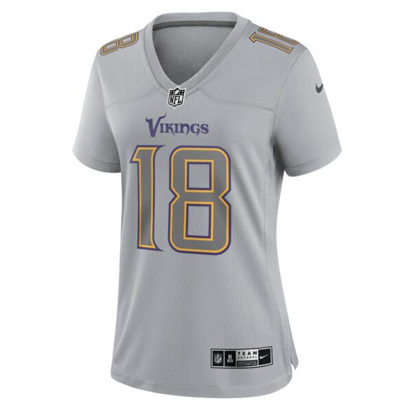 Women’s Minnesota Vikings Justin Jefferson Nike Gray Atmosphere Fashion Game Jersey