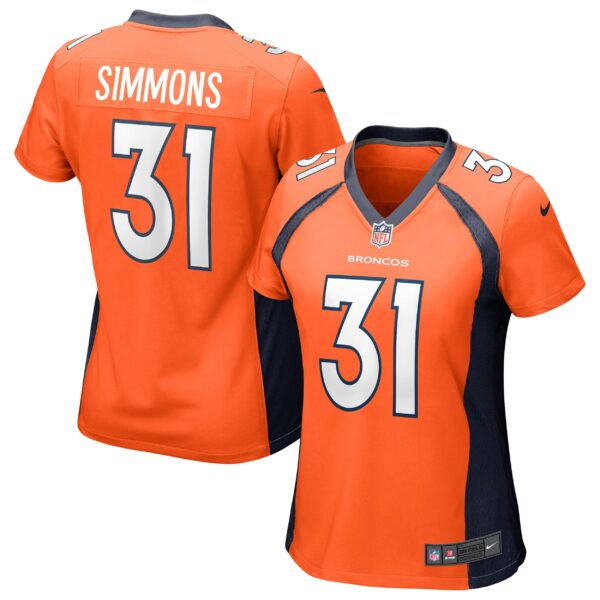 Women’s Denver Broncos Justin Simmons Nike Orange Game Jersey