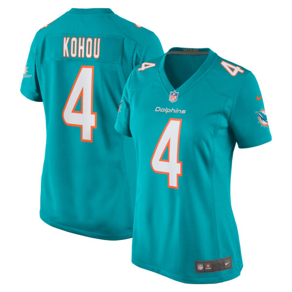 Women’s Miami Dolphins Kader Kohou Nike Aqua Game Player Jersey