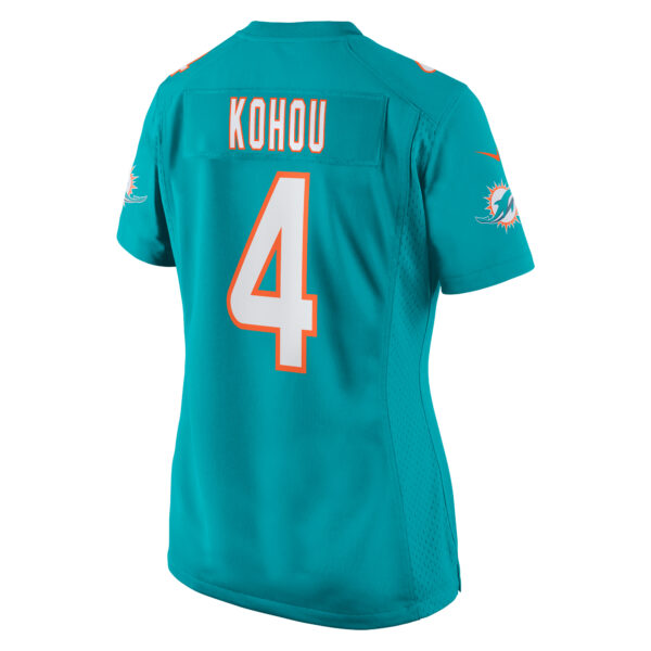 Women’s Miami Dolphins Kader Kohou Nike Aqua Game Player Jersey