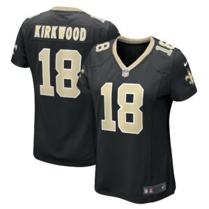 Women's New Orleans Saints Keith Kirkwood Nike Black Team Game Jersey