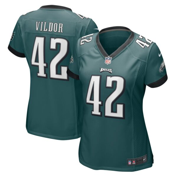 Women’s Philadelphia Eagles Kindle Vildor Nike Midnight Green Game Jersey