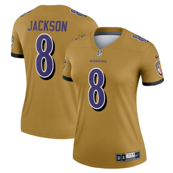 Women’s Baltimore Ravens Lamar Jackson Nike Gold Inverted Legend Jersey