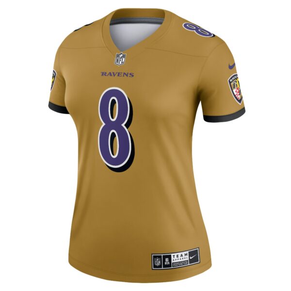 Women’s Baltimore Ravens Lamar Jackson Nike Gold Inverted Legend Jersey