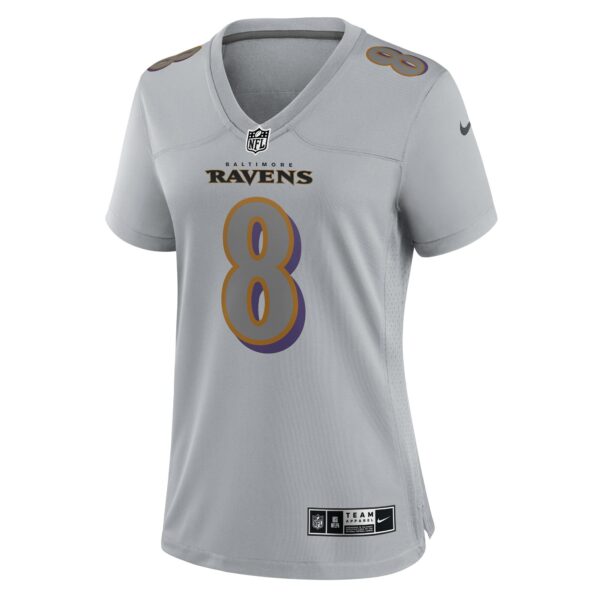 Women’s Baltimore Ravens Lamar Jackson Nike Gray Atmosphere Fashion Game Jersey