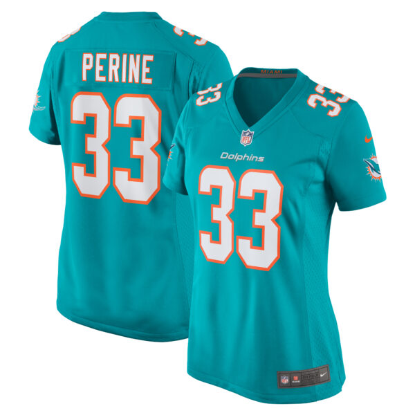 Women’s Miami Dolphins Lamical Perine Nike Aqua Home Game Player Jersey