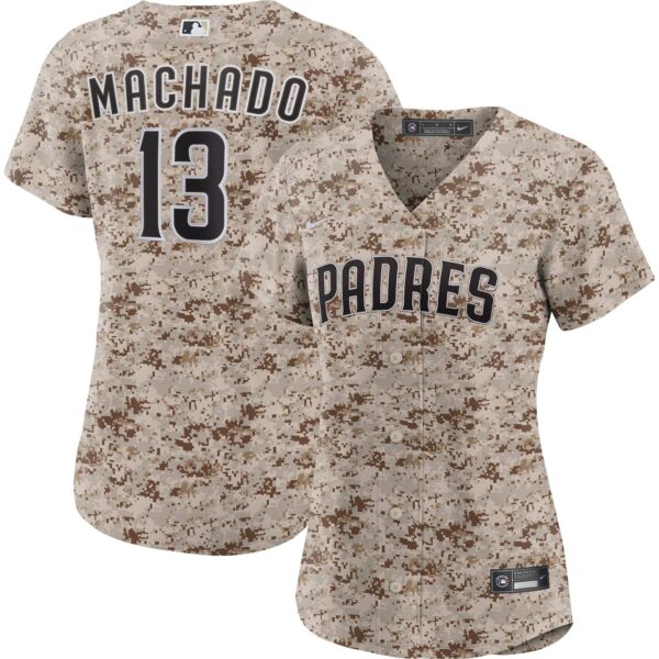 Women’s San Diego Padres Manny Machado Nike Camo USMC Alternate Replica Player Jersey