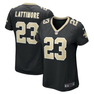 Women's New Orleans Saints Marshon Lattimore Nike Black Team Game Jersey