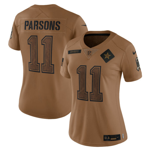 Women’s Dallas Cowboys Micah Parsons Nike Brown 2023 Salute To Service Limited Jersey