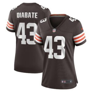 Women's Cleveland Browns Mohamoud Diabate Nike Brown Team Game Jersey