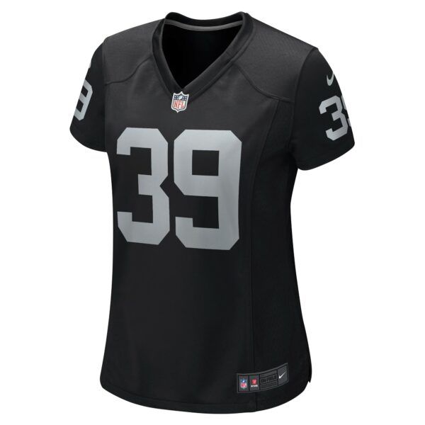 Women’s Las Vegas Raiders Nate Hobbs Nike Black Game Jersey