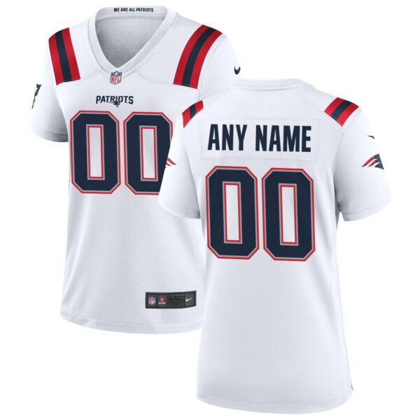 Women’s Nike New England Patriots White Custom Game Jersey