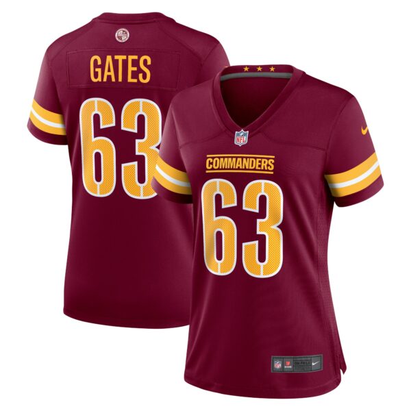 Women’s Washington Commanders Nick Gates Nike Burgundy Game Player Jersey