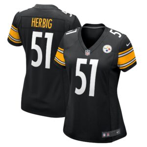 Women's Pittsburgh Steelers Nick Herbig Nike Black Game Jersey