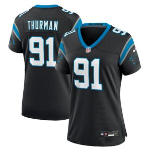 Women's Carolina Panthers Nick Thurman Nike Black Team Game Jersey