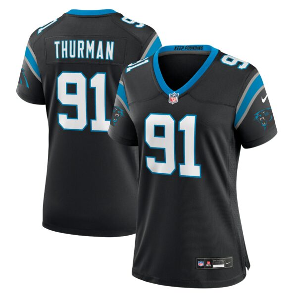 Women’s Carolina Panthers Nick Thurman Nike Black Team Game Jersey