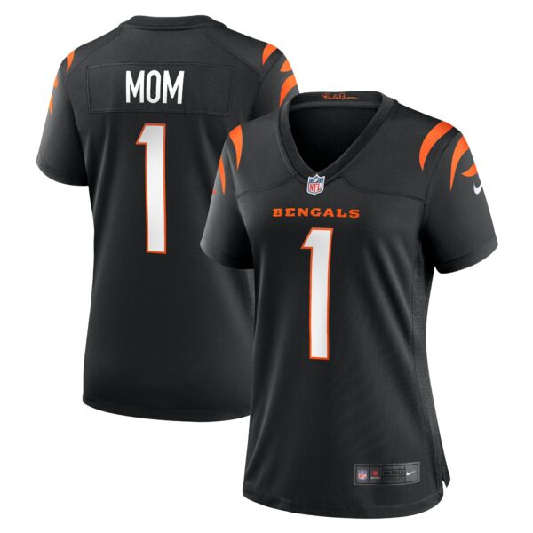 Women’s Cincinnati Bengals Number 1 Mom Nike Black Game Jersey