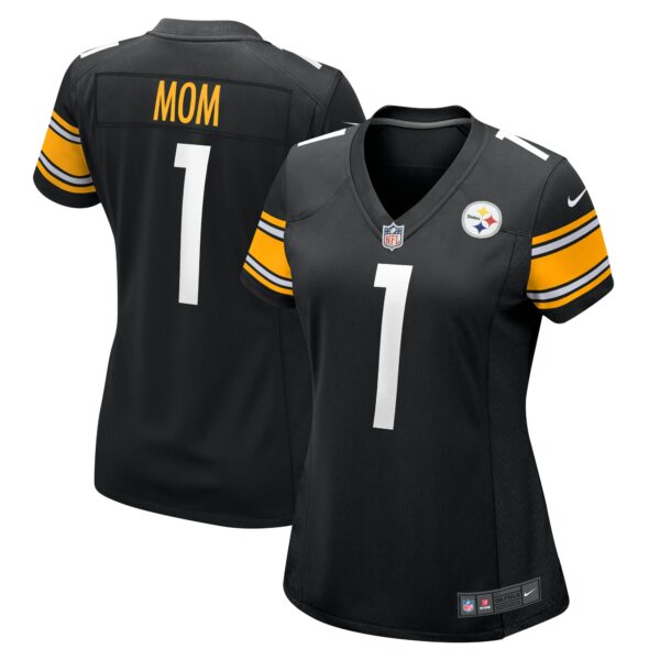 Women’s Pittsburgh Steelers Number 1 Mom Nike Black Game Jersey