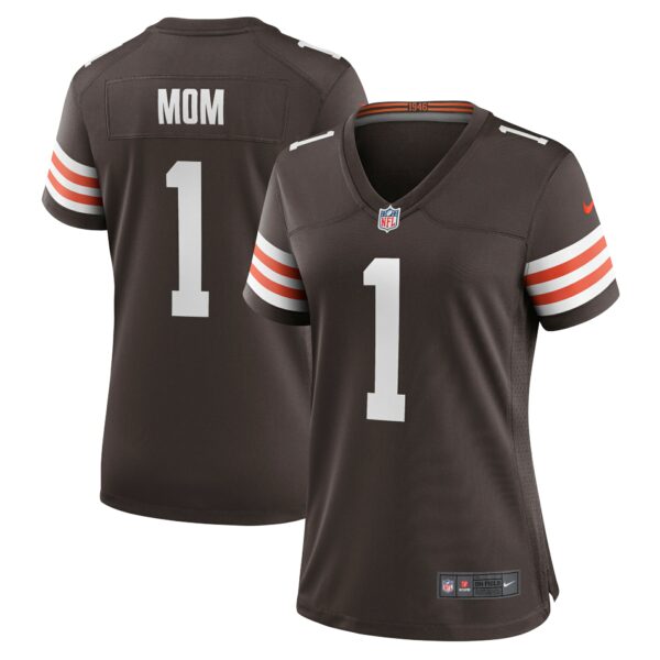 Women’s Cleveland Browns Number 1 Mom Nike Brown Game Jersey