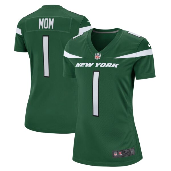 Women’s New York Jets Number 1 Mom Nike Gotham Green Game Jersey