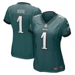 Women's Philadelphia Eagles Number 1 Mom Nike Midnight Green Game Jersey