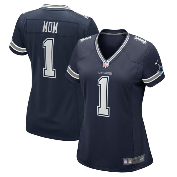 Women’s Dallas Cowboys Number 1 Mom Nike Navy Game Jersey