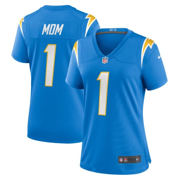 Women’s Los Angeles Chargers Number 1 Mom Nike Powder Blue Game Jersey