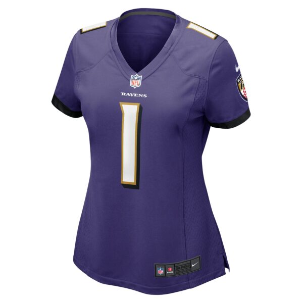 Women’s Baltimore Ravens Number 1 Mom Nike Purple Game Jersey