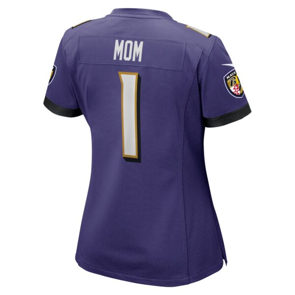 Women’s Baltimore Ravens Number 1 Mom Nike Purple Game Jersey