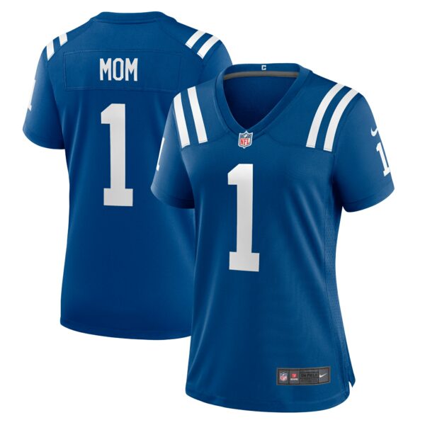 Women’s Indianapolis Colts Number 1 Mom Nike Royal Game Jersey