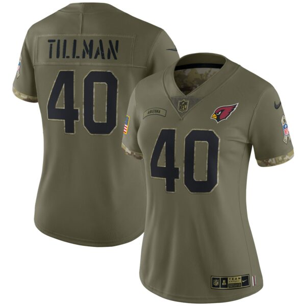 Women’s Arizona Cardinals Pat Tillman Nike Olive 2022 Salute To Service Retired Player Limited Jersey